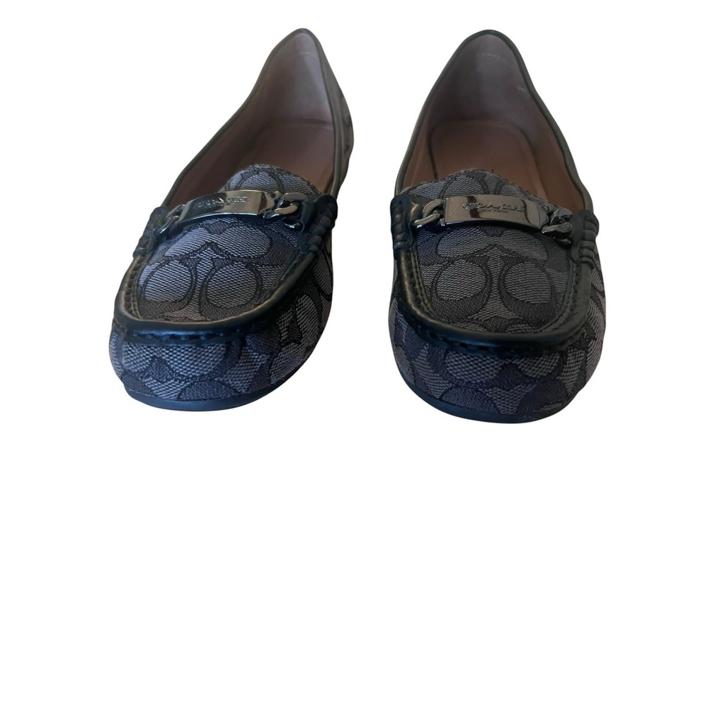 Coach Black Gray Signature Logo Jacquard Loafer Flats Women's Slip-On Sz 8.5 B - Picture 16 of 16